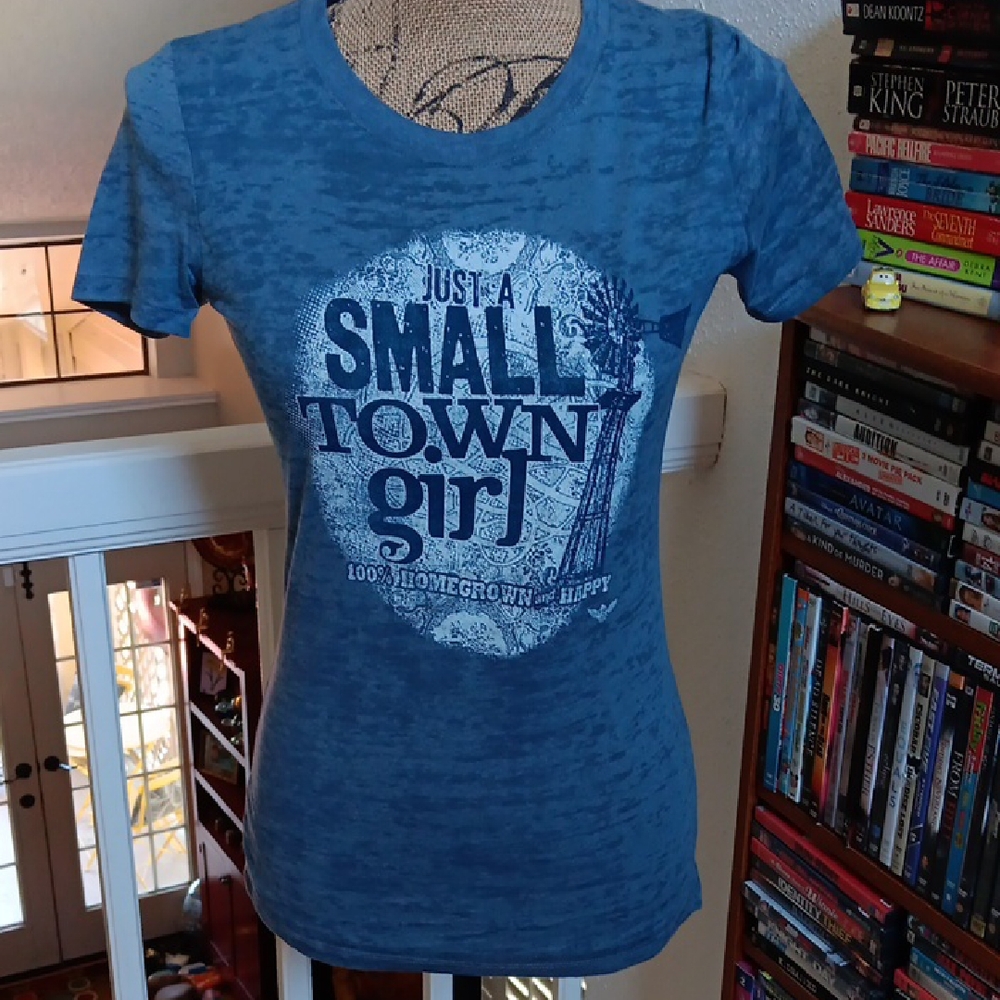 Next Level Apparel. Blue Graphic Tee - Small Town Girl